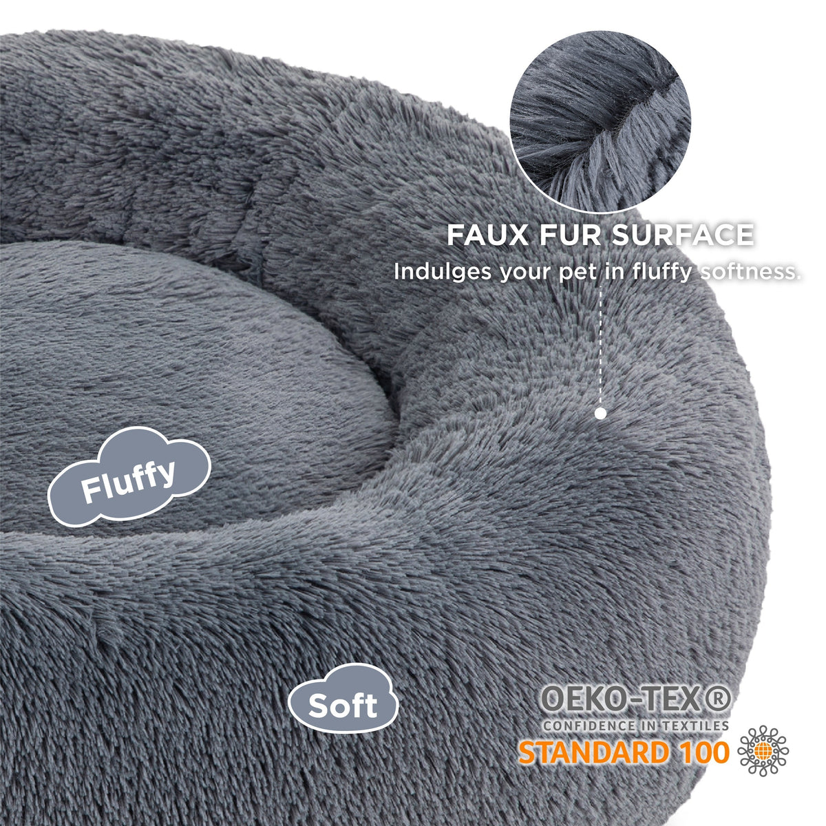 Calming Donut Bed for Dogs and Cats