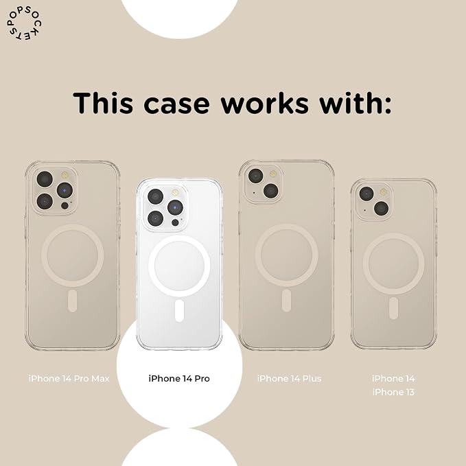 PopSockets iPhone 14 Pro Phone Case with MagSafe- to-Go Wrap | Magnetic, Wireless Charging, Camera & Drop Protection, Checkered, Red, Textured