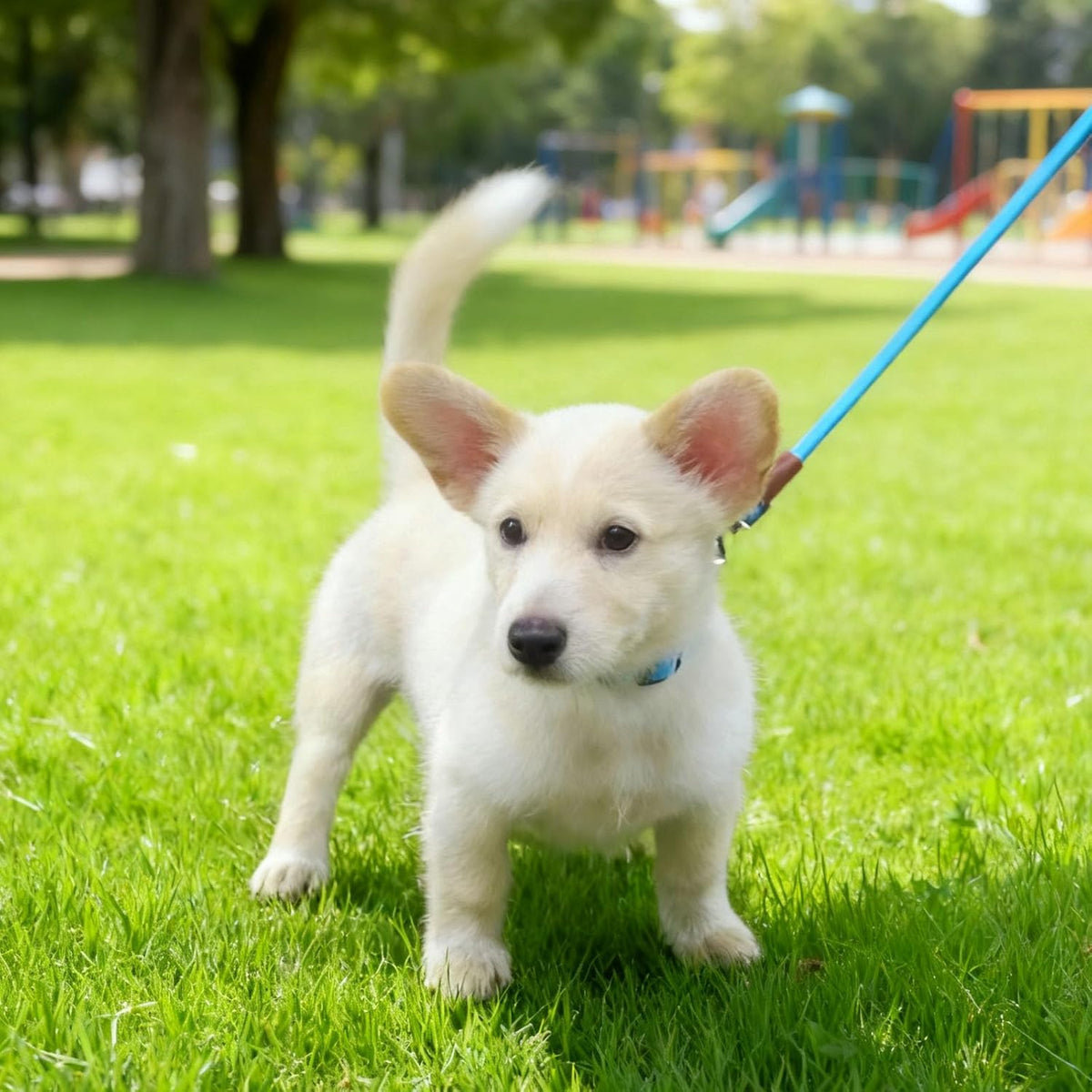 WYuZe 5FT Puppy Leash + Chew Proof Dog Leash with Shock Absorption for Small Dogs, Blue