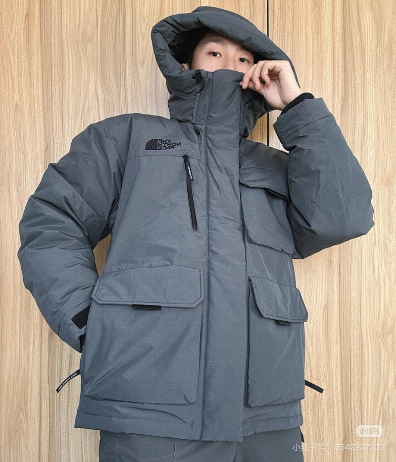 105891 Men's and women's northern workwear with multiple pockets, hooded down jacket, clothes