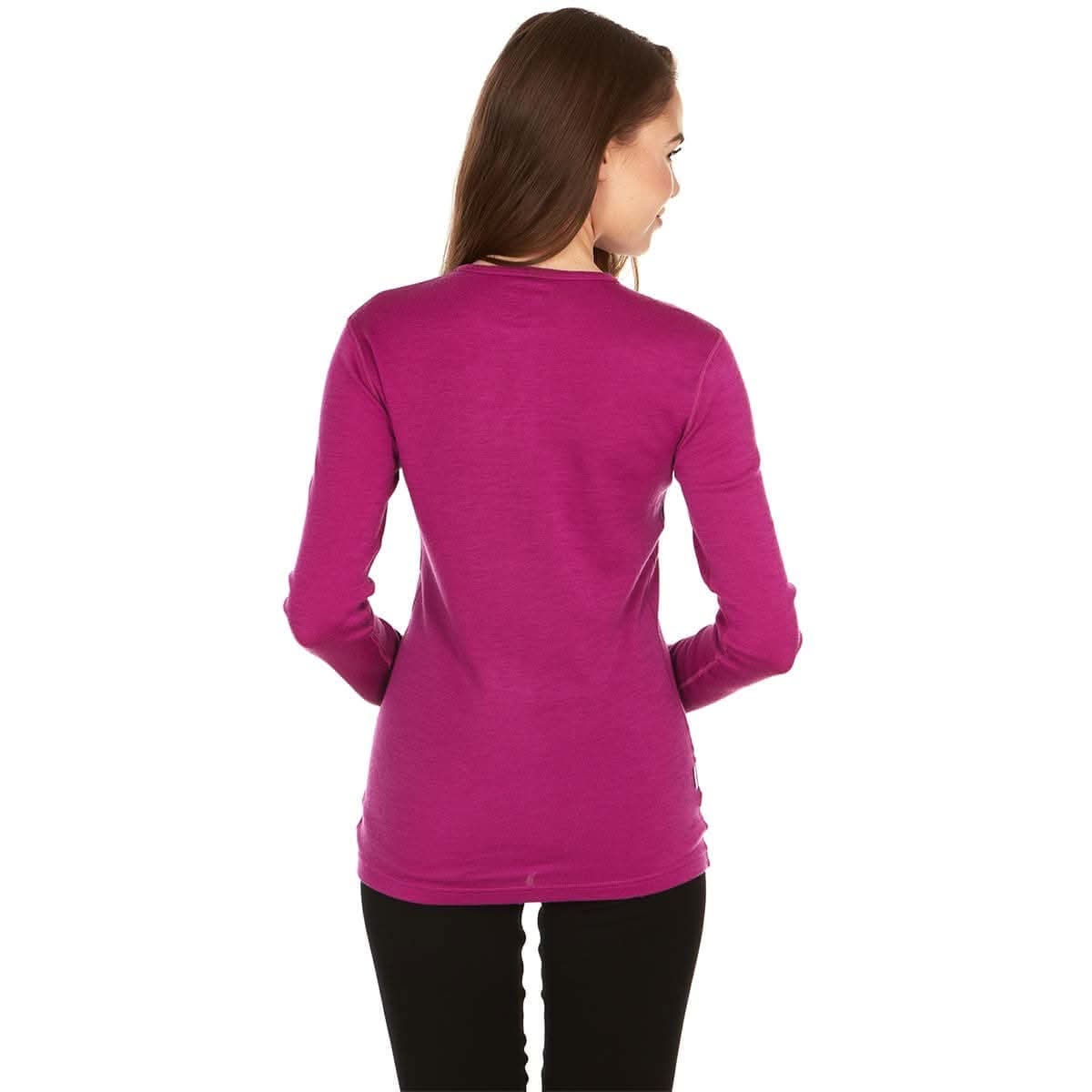 Midweight Women's Wool Crew Top - 100% Merino Wool
