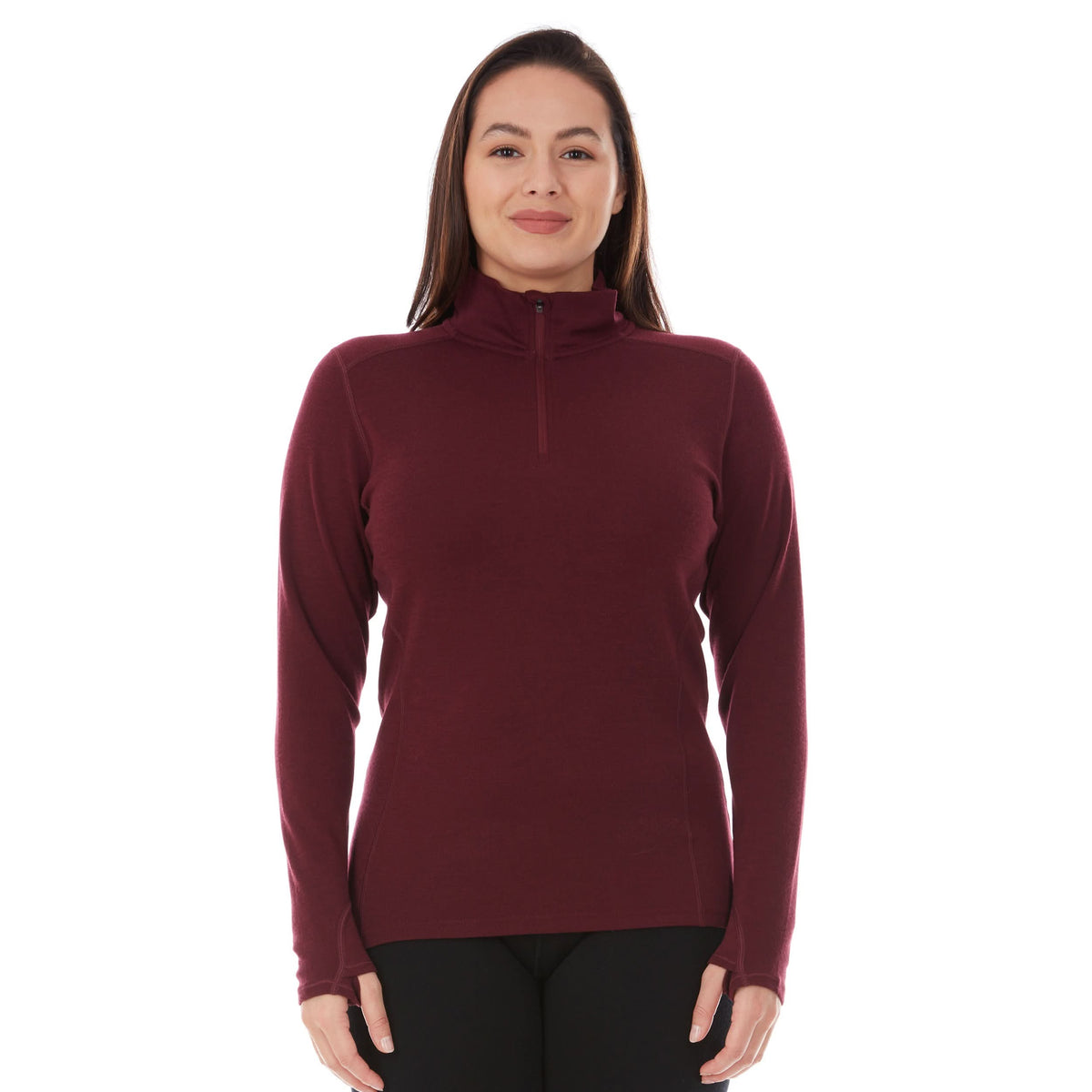 Midweight Women's Wool 1/4 Zip - 100% Merino Wool
