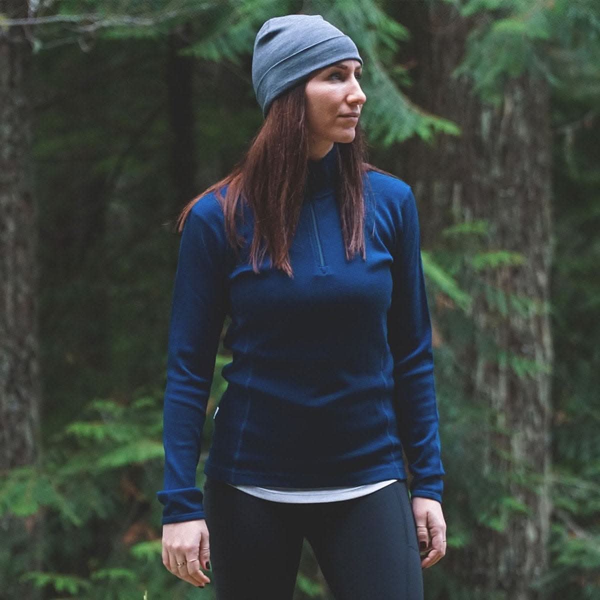 Midweight Women's Wool 1/4 Zip - 100% Merino Wool