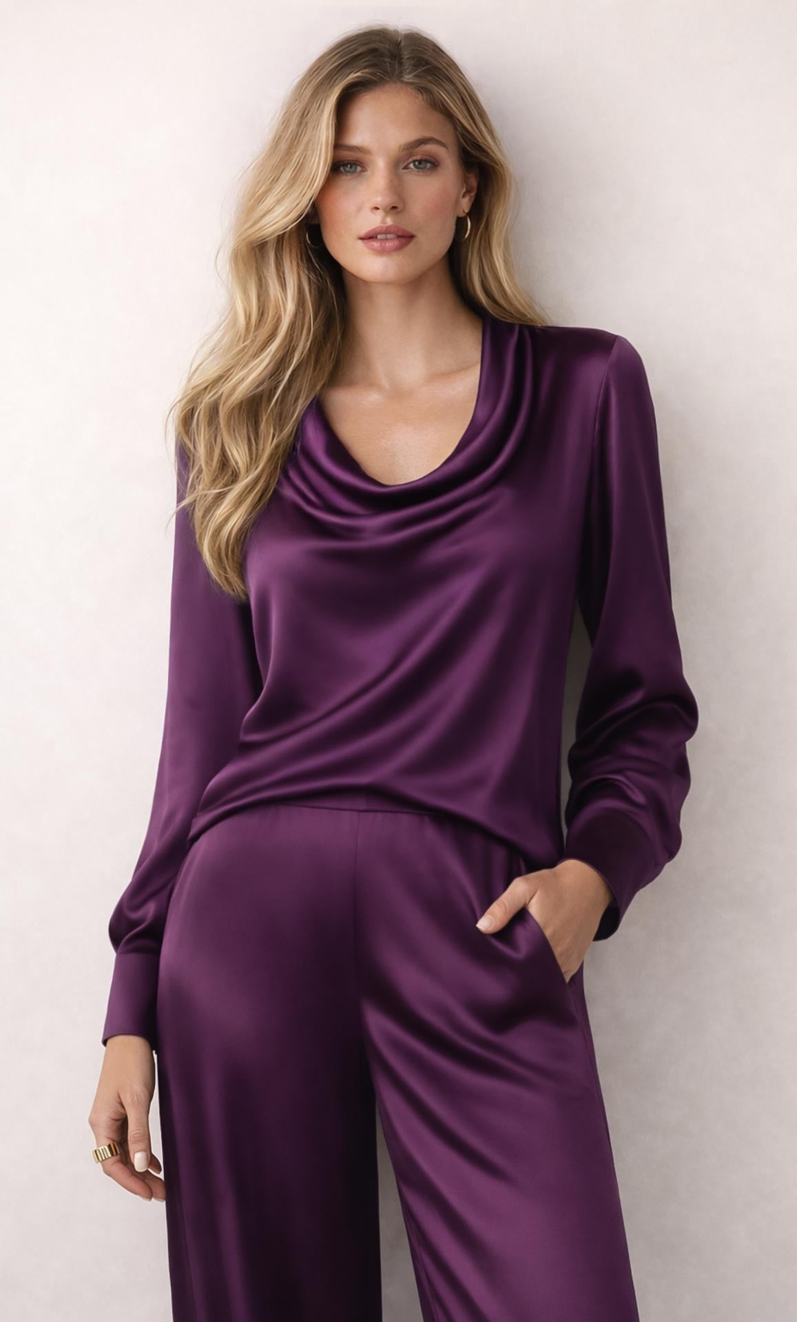 Claudia Silk Cowl Neck Blouse