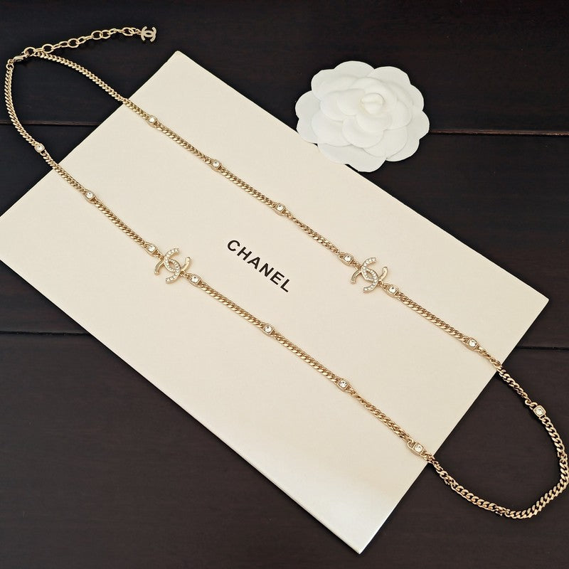 18K Chanel Crystal Long Necklace