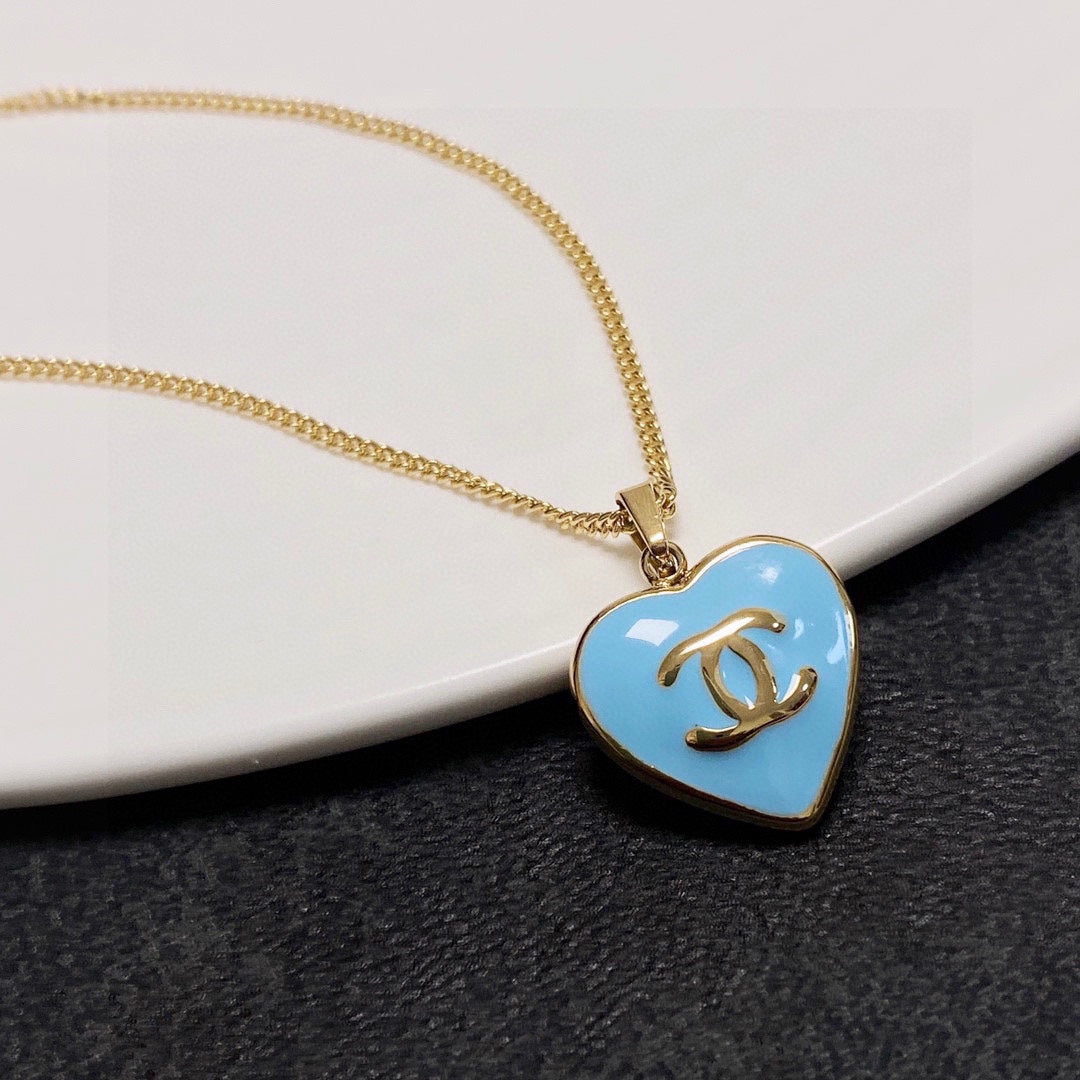 18K Chanel Blue Heart Necklace
