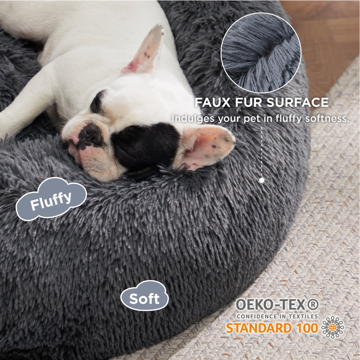 Calming Donut Bed for Dogs and Cats