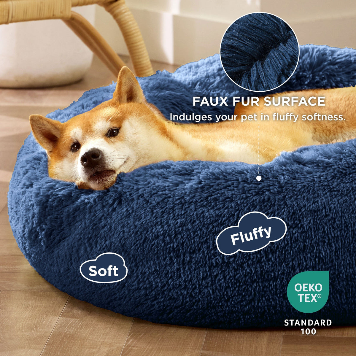 Calming Donut Bed for Dogs and Cats