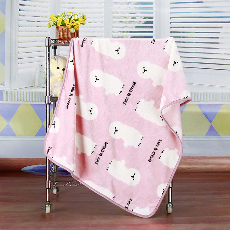 Pet Quilt Warm Blanket Coral Fleece Antifreeze Autumn And Winter Pets