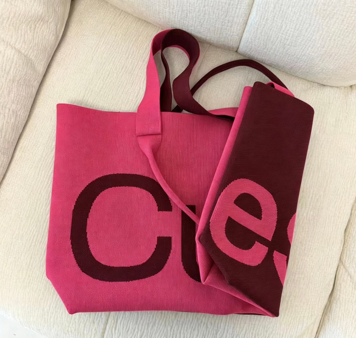 Curves Knit Tote (Lemongrass)