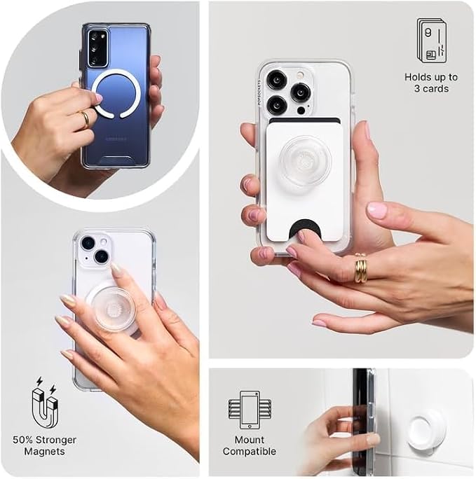 PopSockets iPhone 15 Plus Phone Case with MagSafe, Wireless Charging Compatible, Disney - Boho Wildflowers Blue