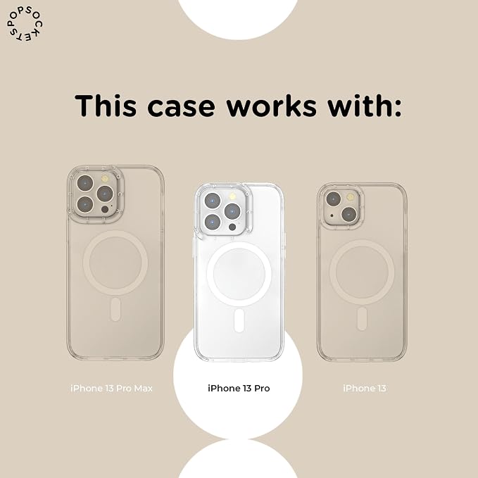 PopSockets iPhone 13 Pro Phone Case with MagSafe- Coastal Dye Purple | Magnetic, Wireless Charging, Camera & Drop Protection, Purple, Aura, Rainbow, Colorful