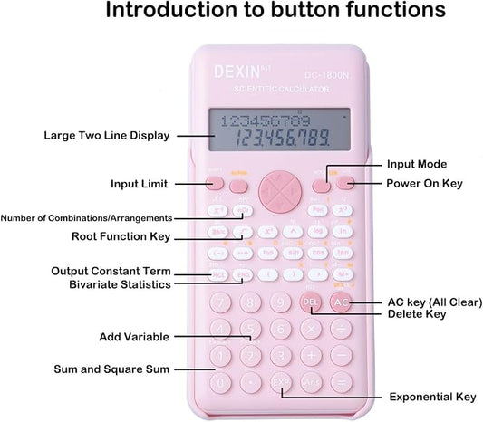 Scientific Calculators for Students, 240 Functions 2-Line Standard Scientific Calculator, Cute School Office Supplies，Math Calculator for School (Blue)