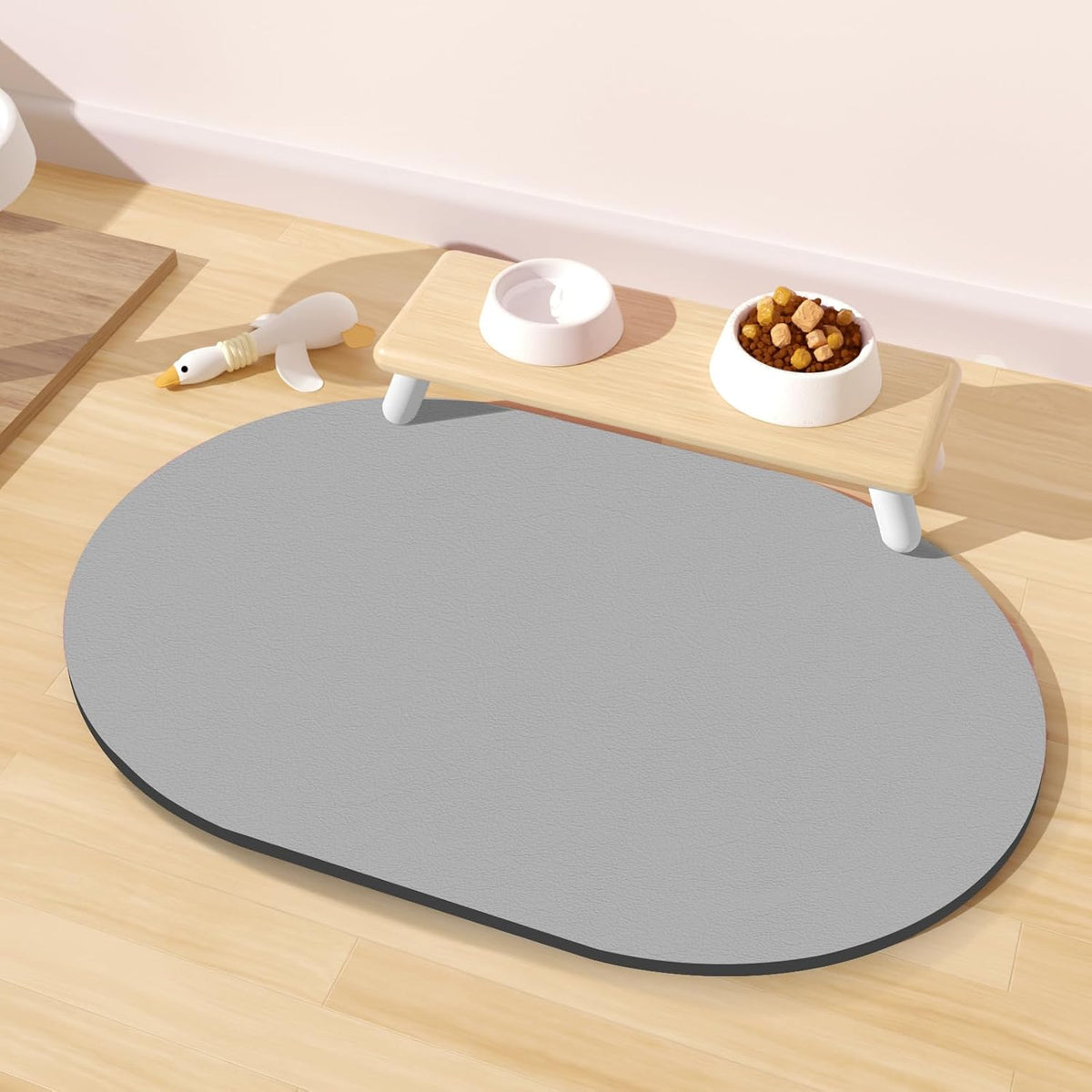 Dog Feeding Mat 24''x16'', Absorbent Pet Food Mat, No Stains Quick Dry Pet Water Mat Protect Floor, Cat Dog Water Bowl Mat for Messy Drinkers, Non-Slip Rubber Base Pet Placemats for Food and Water