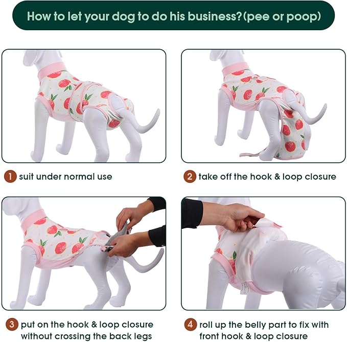 Kuoser Recovery Suit for Dogs Cats After Surgery, Professional Pet Recovery Shirt Dog Abdominal Wounds Bandages, Substitute E-Collar & Cone,Prevent Licking Dog Onesies Pet Surgery Recovery Suit