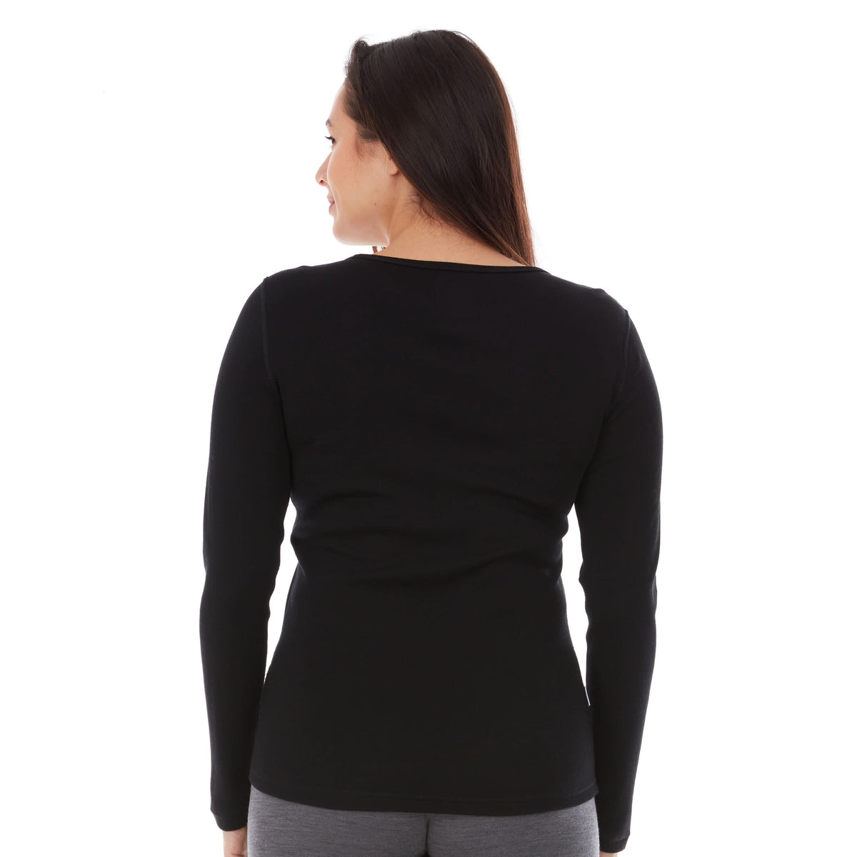 Midweight Women's Wool Crew Top -  100% Merino Wool