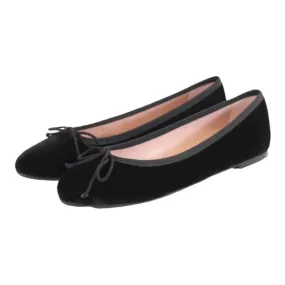 44922 - Black Velvet Flats for Teen/Women by Pretty Ballerinas