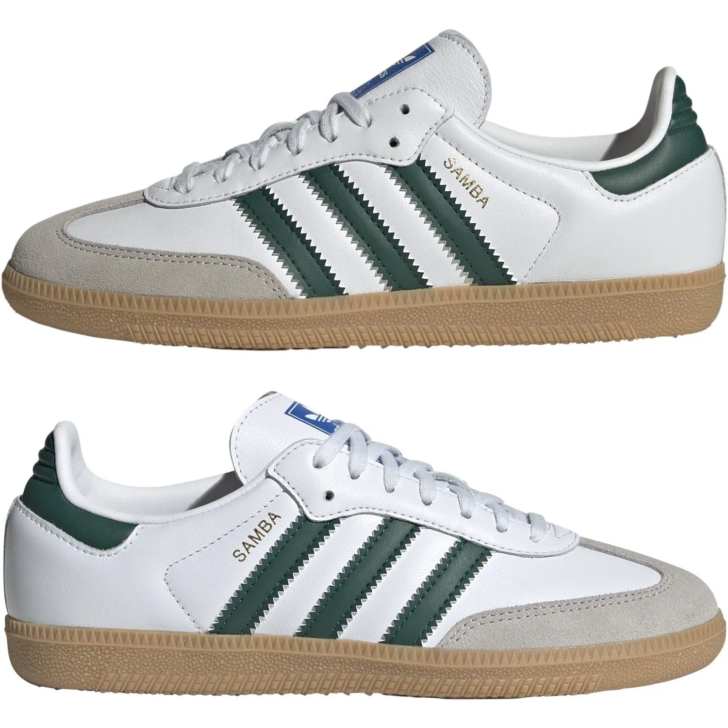 adidas Originals Cloud White/Collegiate Green/Gum Samba Og J Sneakers