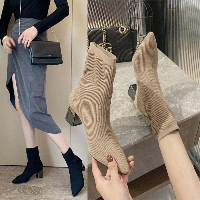 Breathable Stretch Knitted Boots