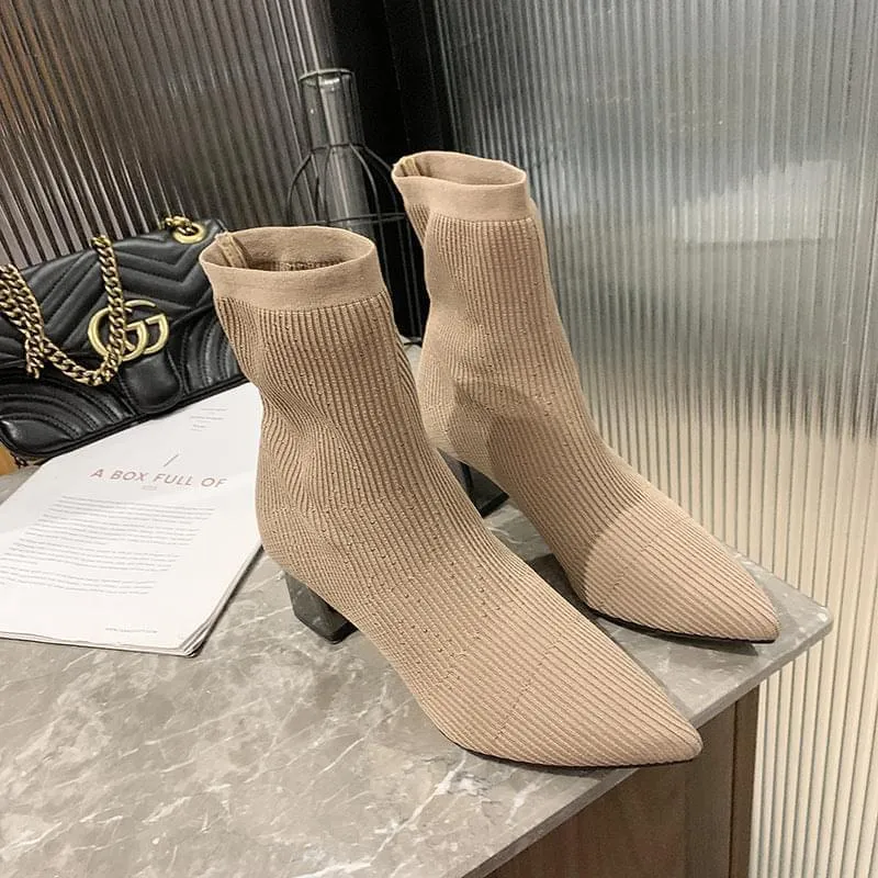 Breathable Stretch Knitted Boots