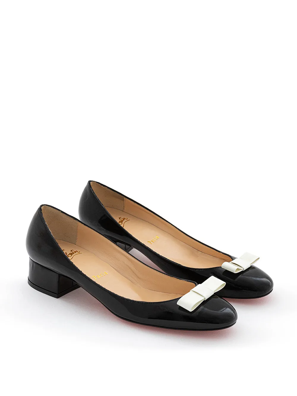 Christian Louboutin Elegant Black Patent Leather Ballet Flats