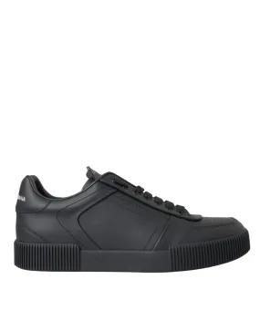 Dolce & Gabbana Black Miami Leather Low Top Sneakers Men Shoes