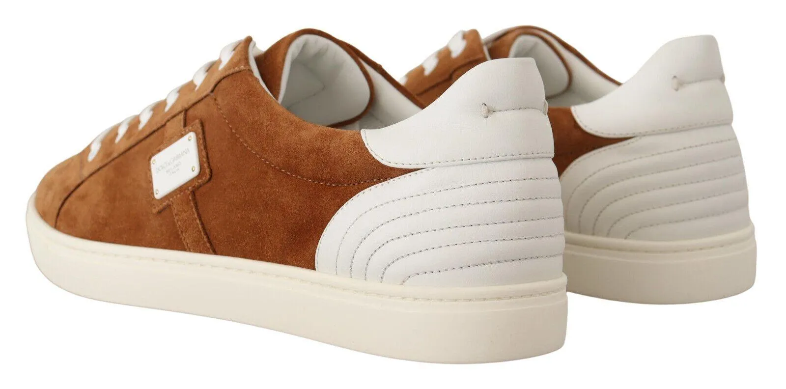 Dolce & Gabbana Brown Suede Leather Low Tops Sneakers Shoes