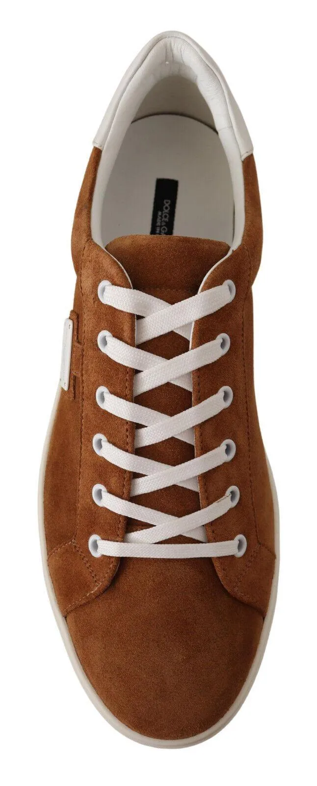 Dolce & Gabbana Brown Suede Leather Low Tops Sneakers Shoes