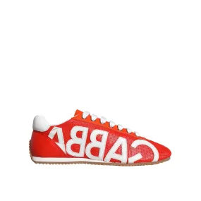 Dolce & Gabbana Red White Leather Logo Casual Sneakers Shoes