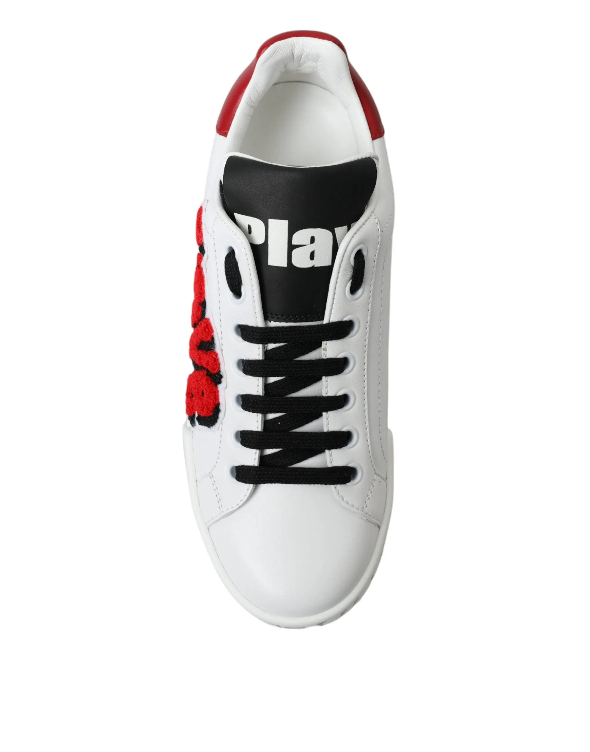 Dolce & Gabbana White Love Patch Portofino Classic Sneakers Shoes