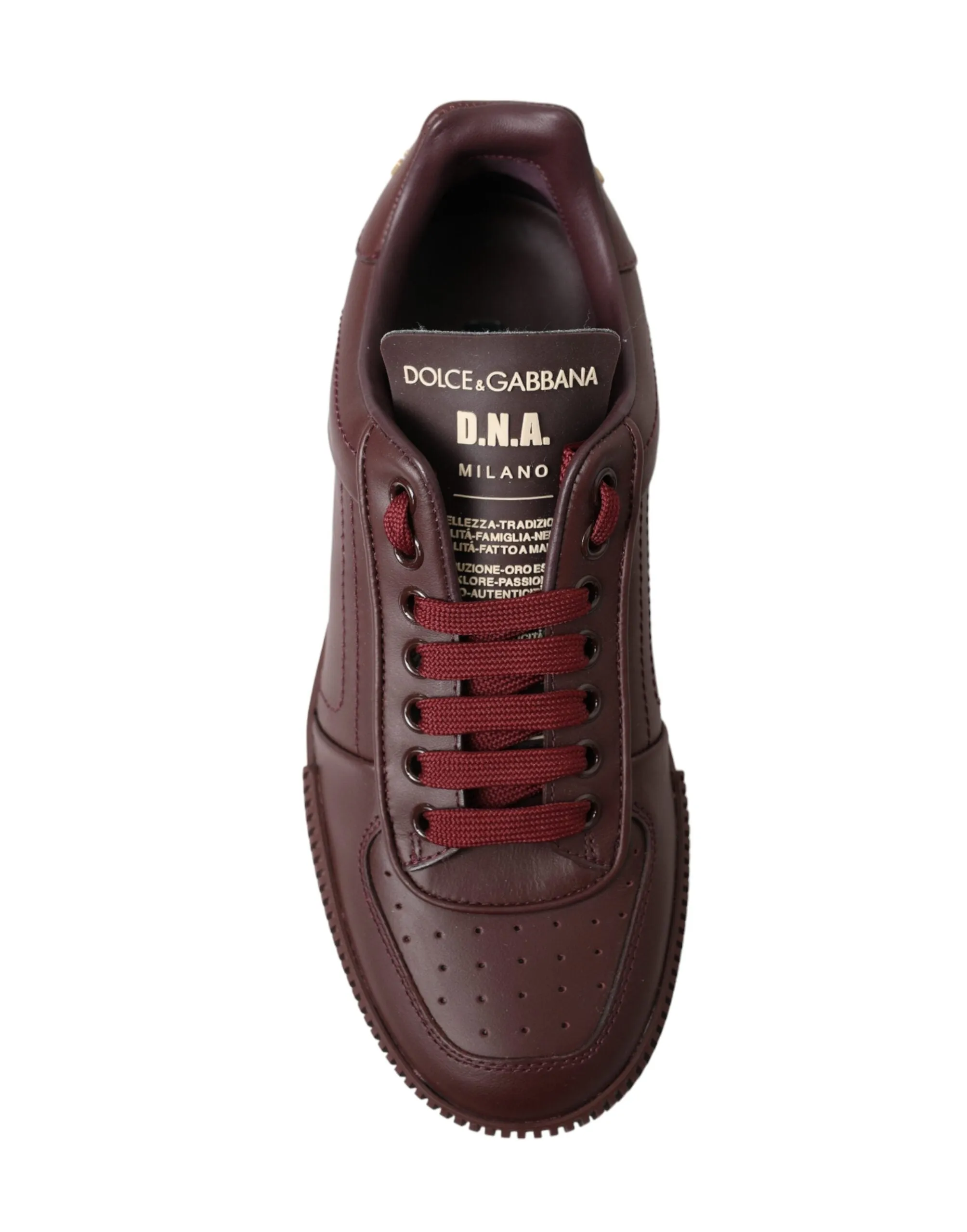 Elegant Bordeaux Leather Sneakers