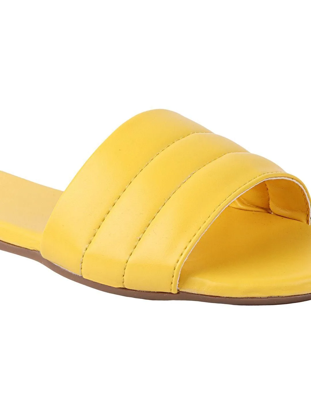 Elegant Yellow Flats Slippers For Women