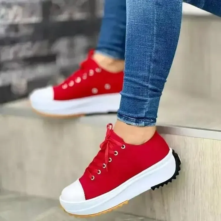 Elowen - Trendy Platform Lace-Up Sneakers for Women