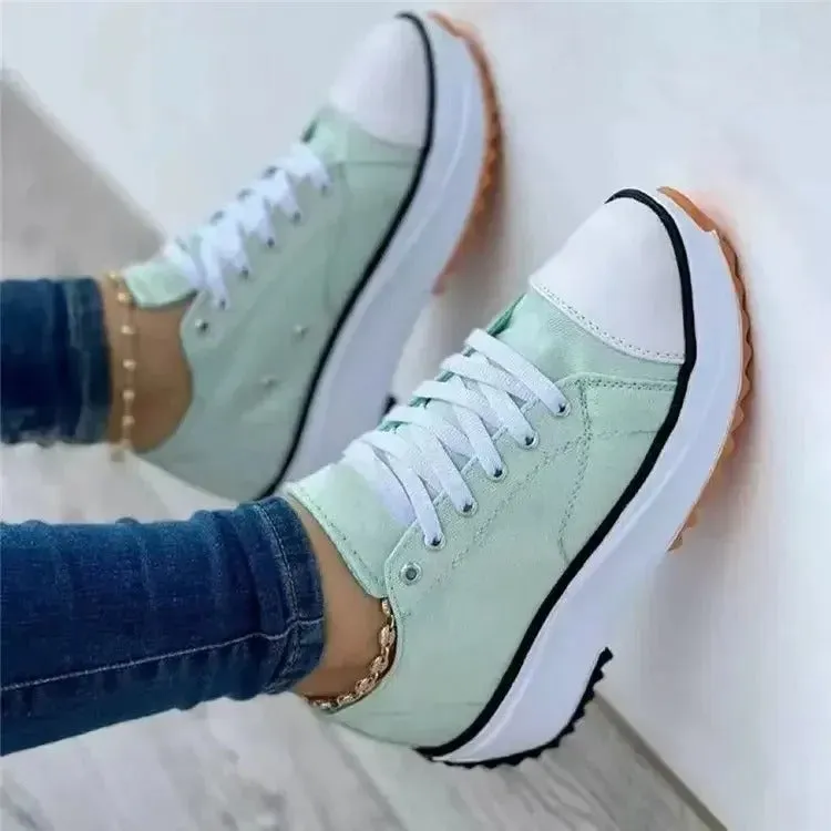 Elowen - Trendy Platform Lace-Up Sneakers for Women