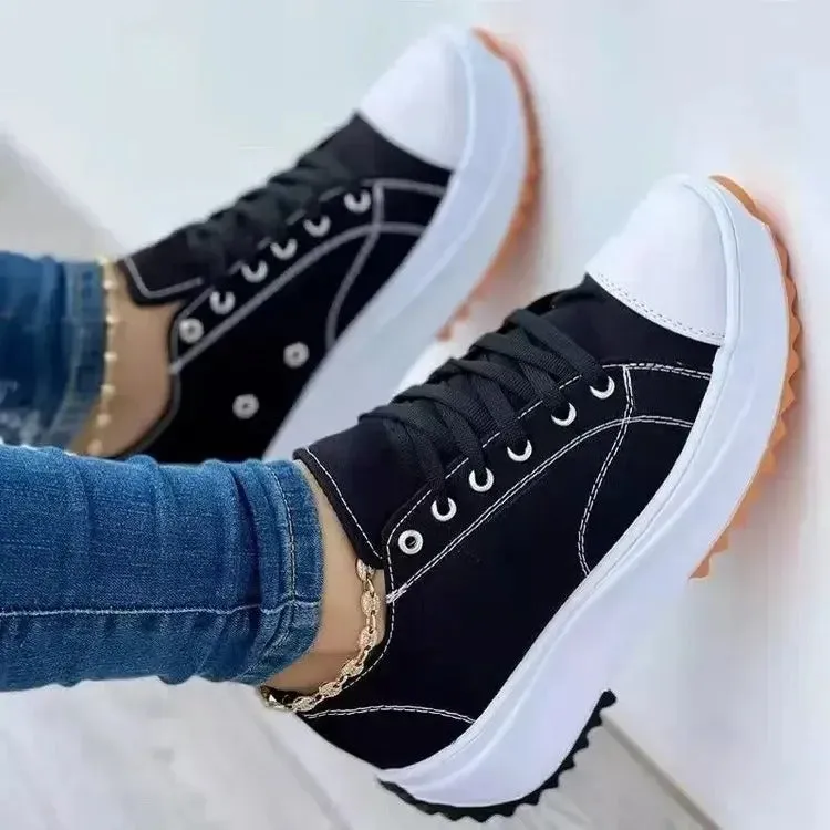 Elowen - Trendy Platform Lace-Up Sneakers for Women