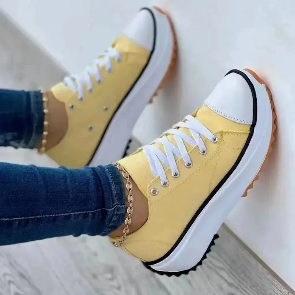 Elowen - Trendy Platform Lace-Up Sneakers for Women