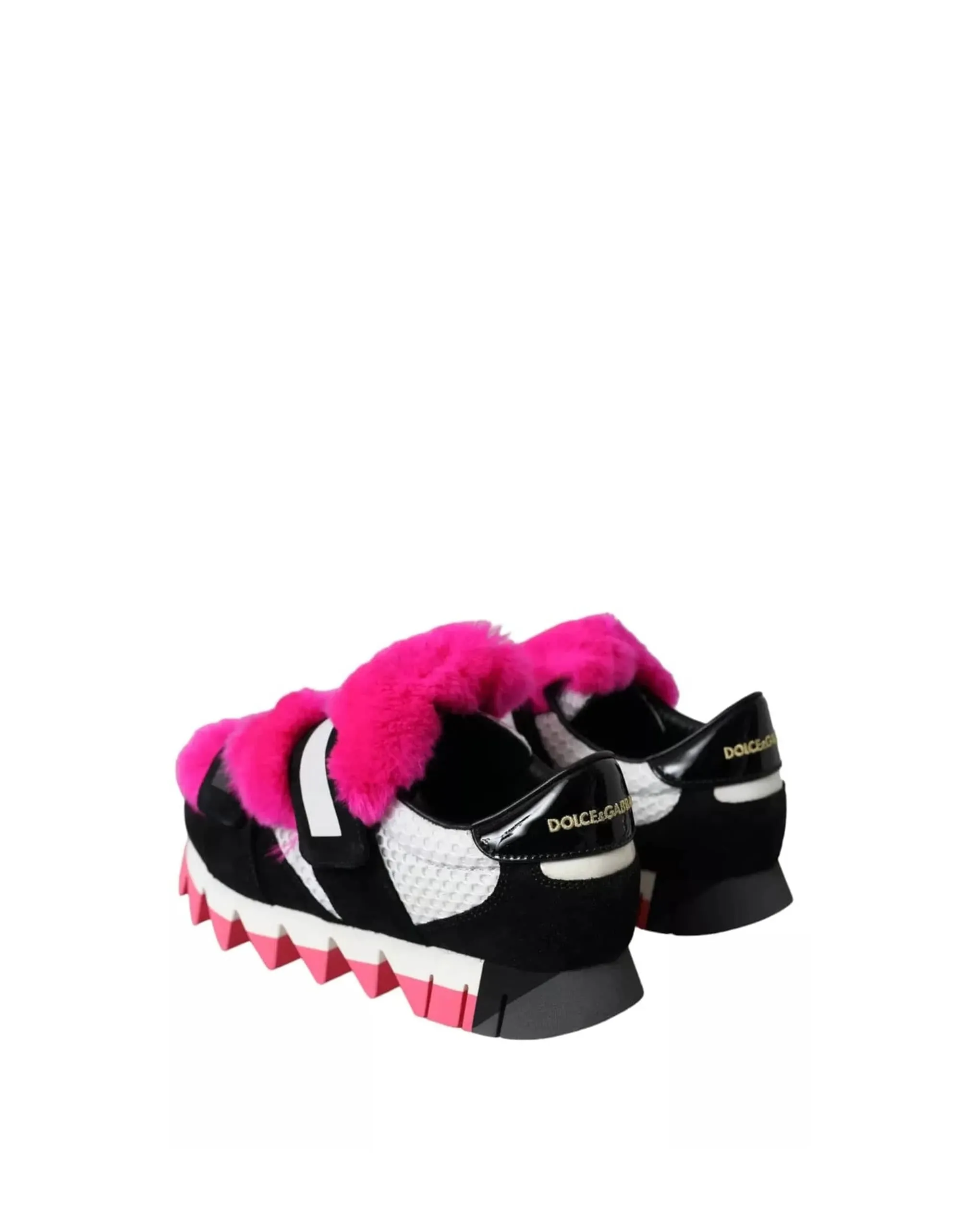 Fur-Embellished Mesh Sneakers