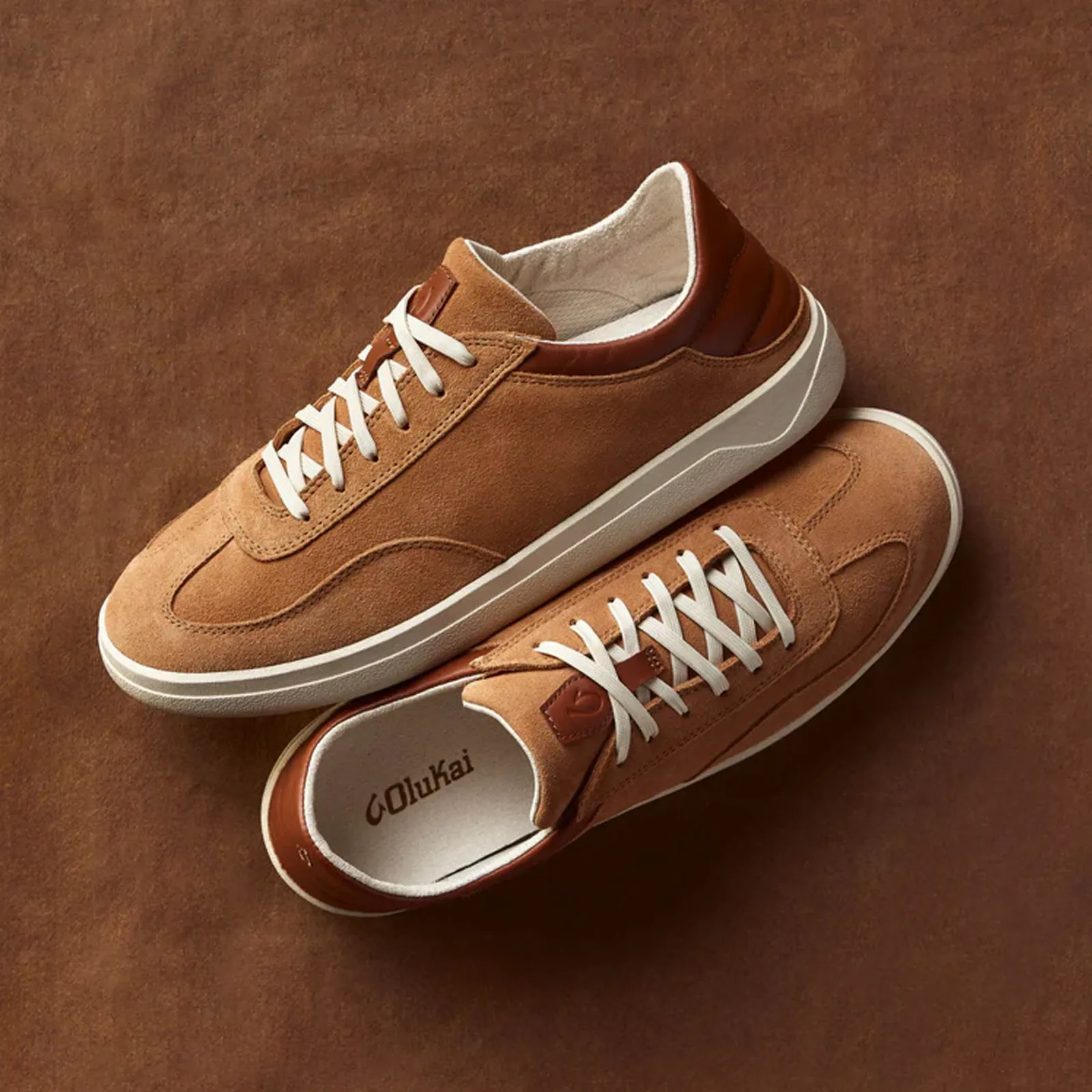 OluKai Punini Suede Lace Up (Men) - Tan/Toffee