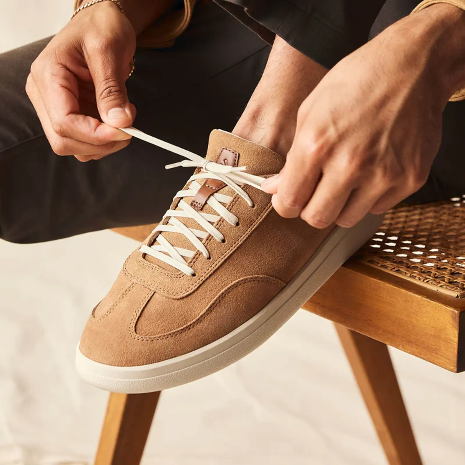 OluKai Punini Suede Lace Up (Men) - Tan/Toffee