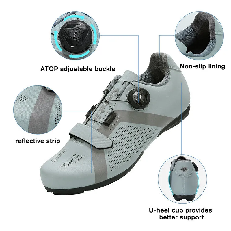 Santic Apollo 2.0 Grey Men Lockless Cycling Shoes Cleats not Compatible