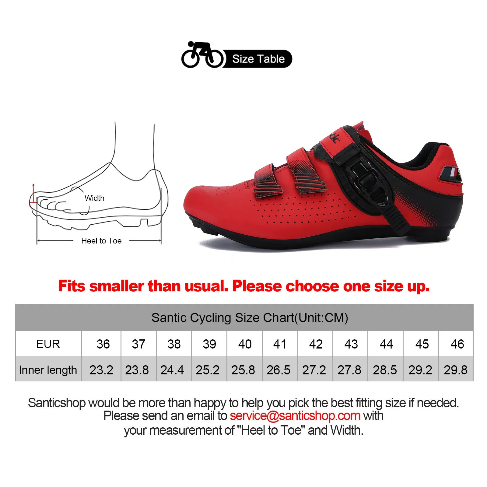 Santic LongMarch Red Men & Women Road Cycling Shoes