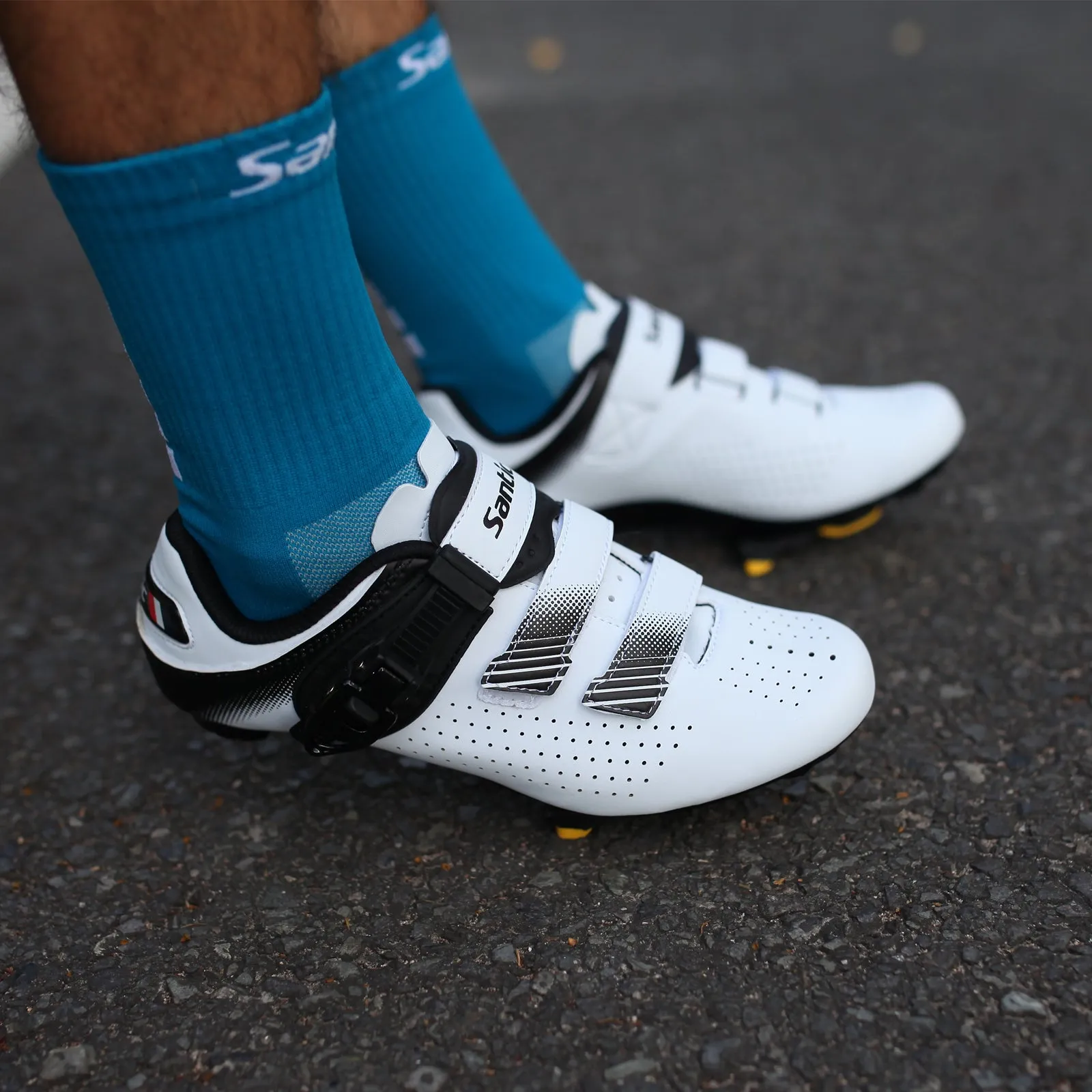 Santic LongMarch White Men & Women Road Cycling Shoes