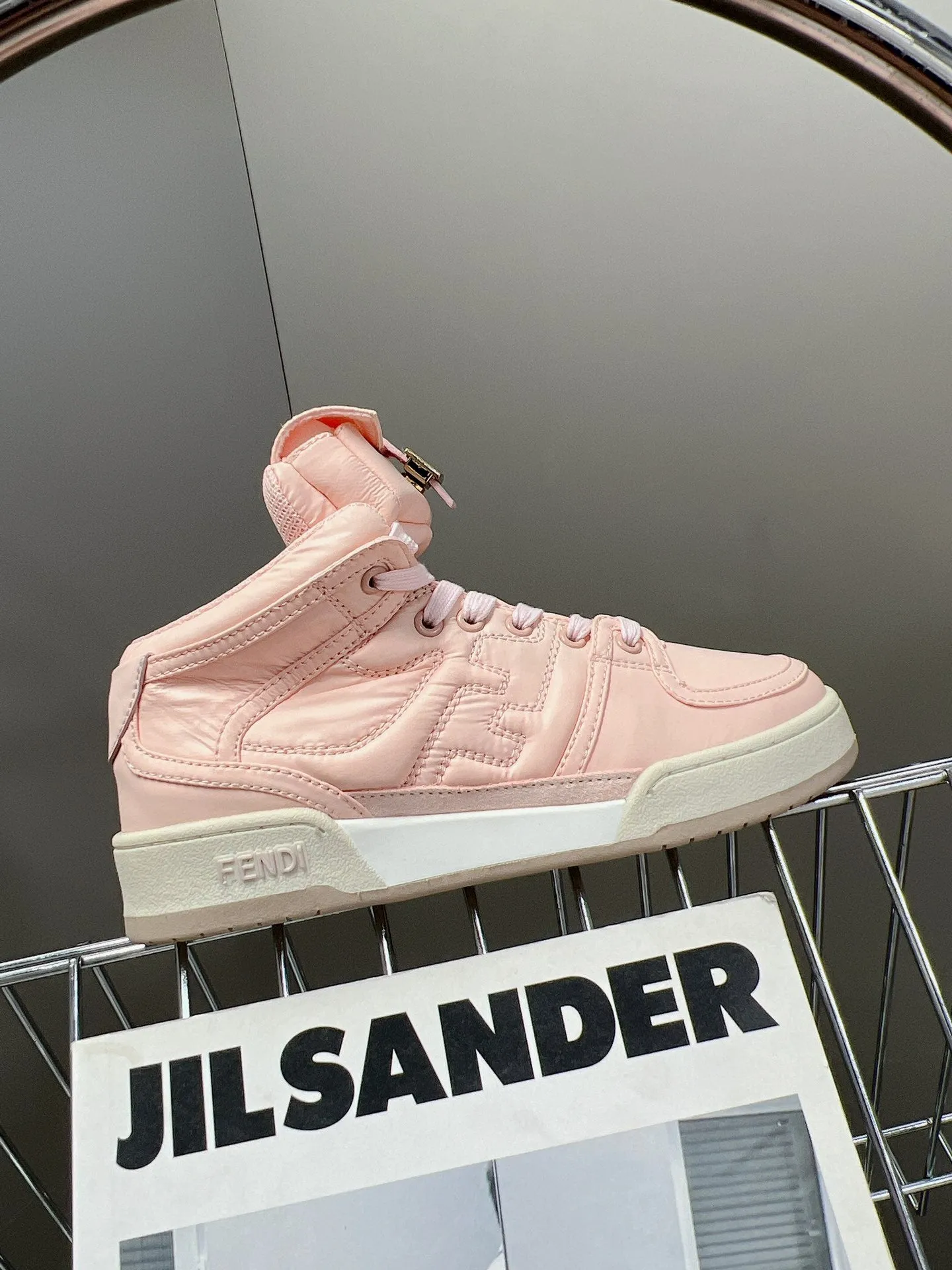 SE996 Fendi Match Pink Nylon high-tops / Size5-10