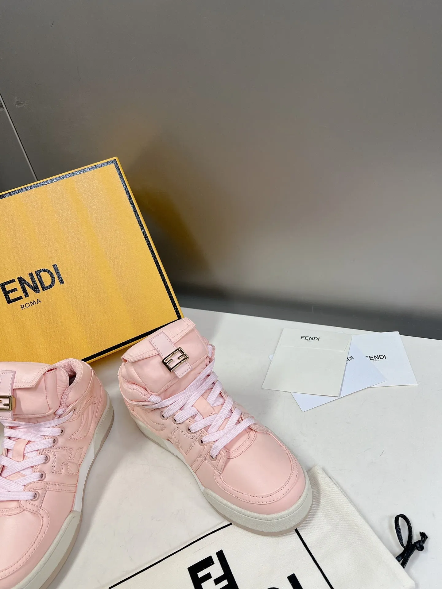 SE996 Fendi Match Pink Nylon high-tops / Size5-10