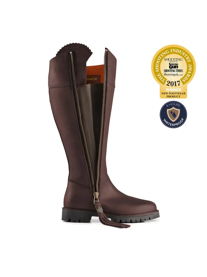 The Explorer Women's Waterproof Boot - Mahogany Leather, Sporting Calf