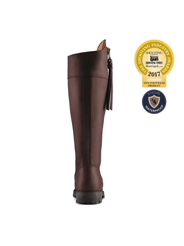 The Explorer Women's Waterproof Boot - Mahogany Leather, Sporting Calf