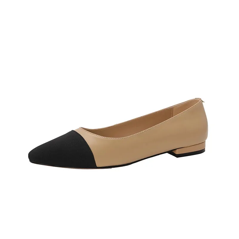 Women's Genuine Leather Duo Tone Flats