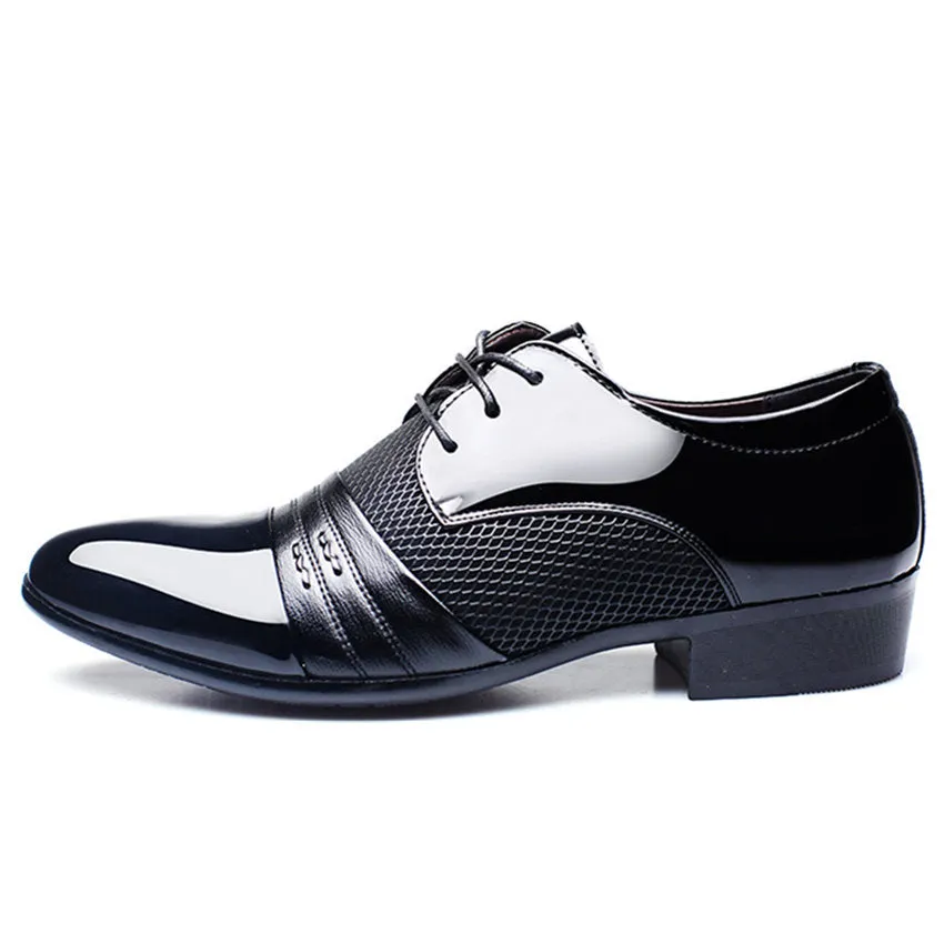 ZXQ Men Dress Shoes Plus Size 38-47 Men Business Flat Shoes Black Brown Breathable Low Top Men Formal Office Shoes